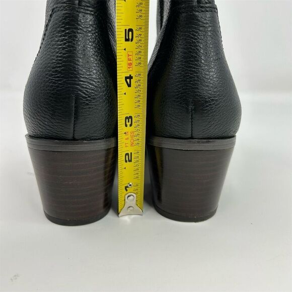 Franco Sarto Women's Black Leather Chelsea Boots Size 10M Pointed Toe Western - Picture 10 of 13